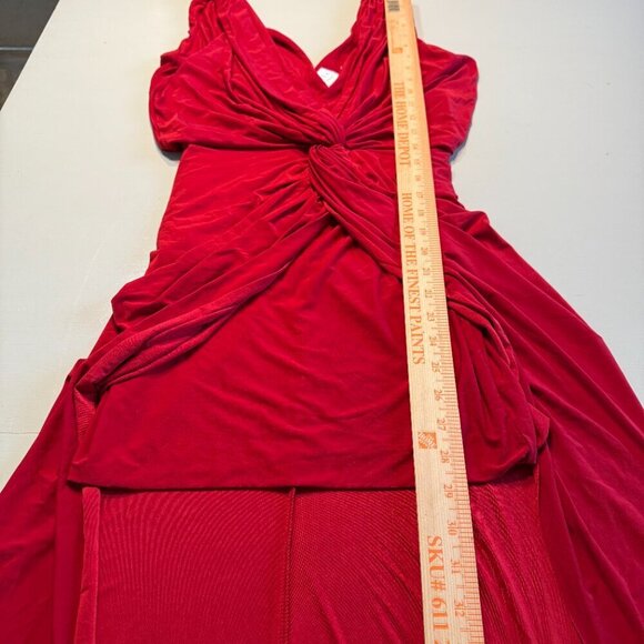 MISA Los Angeles Leza Cross Over Sleeveless Tulip Maxi Dress in Red Size Small - Picture 8 of 11